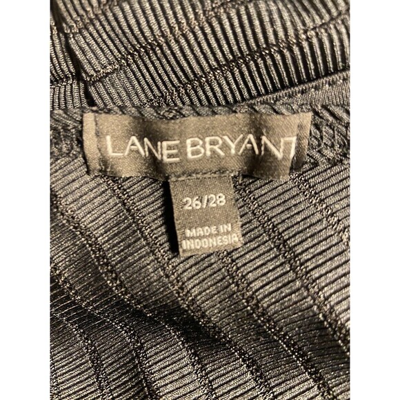 Lane Bryant Plus 26/28 Black Textured Semi Sheer Dolman Sleeve Keyhole Knit Top - Picture 3 of 3